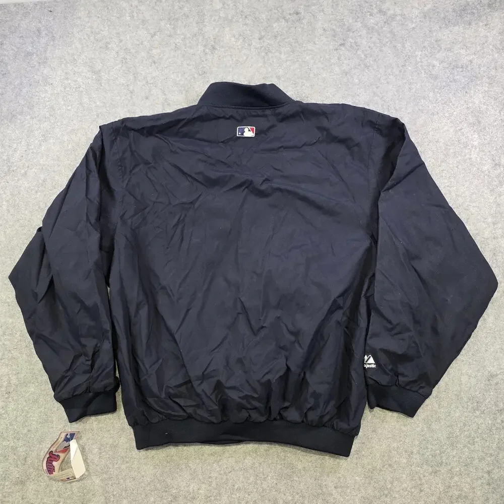 VTG New York Yankees Jacket Mens XL MLB‎ Baseball Pullover Windbreaker Majestic